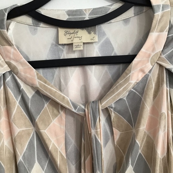 Elizabeth and James 100% silk tunic laggin look size L top - Picture 4 of 6